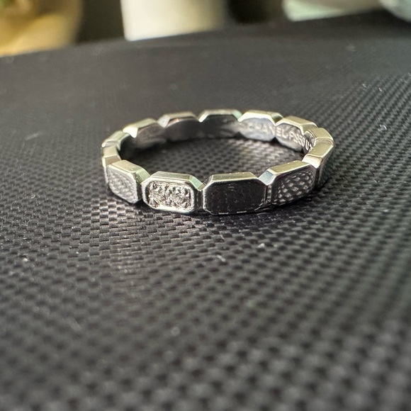 Chanel Premiere Promesse Wedding Band Link 2 Point Diamond 0.02ct PT950 US4.75 - Picture 3 of 11